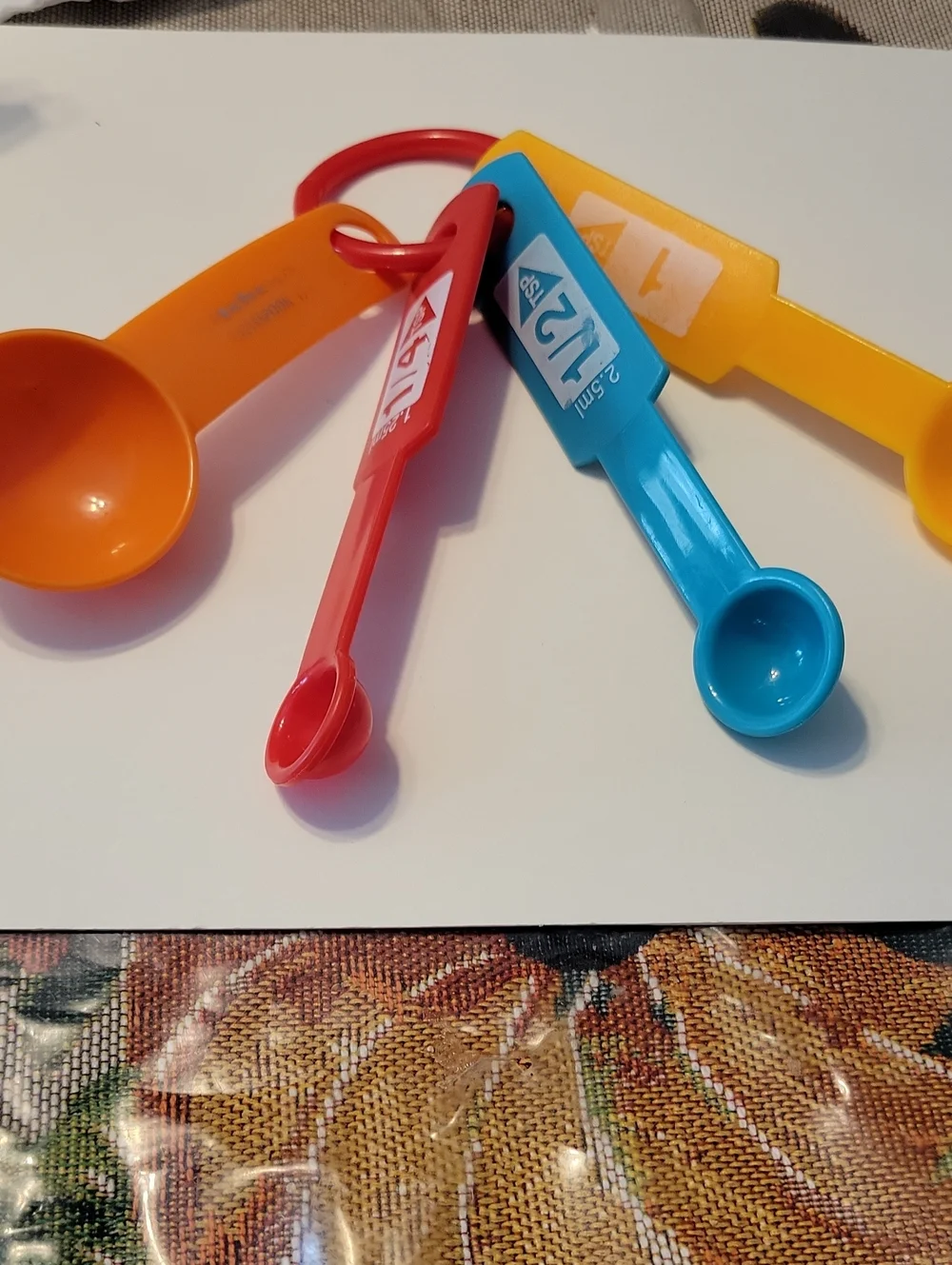 Colorful Kids Measuring Spoons - Red, Blue, Orange, Yellow
